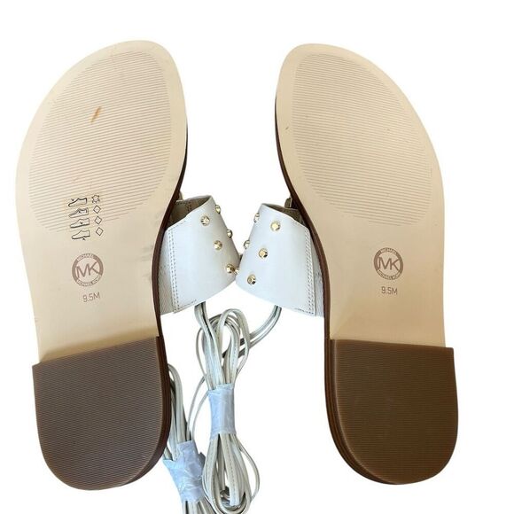 NWOT MICHAEL KORS JAGGER STUDDED STAPPY TIE SANDALS WOMENS SIZE 9.5‎ - Picture 2 of 9